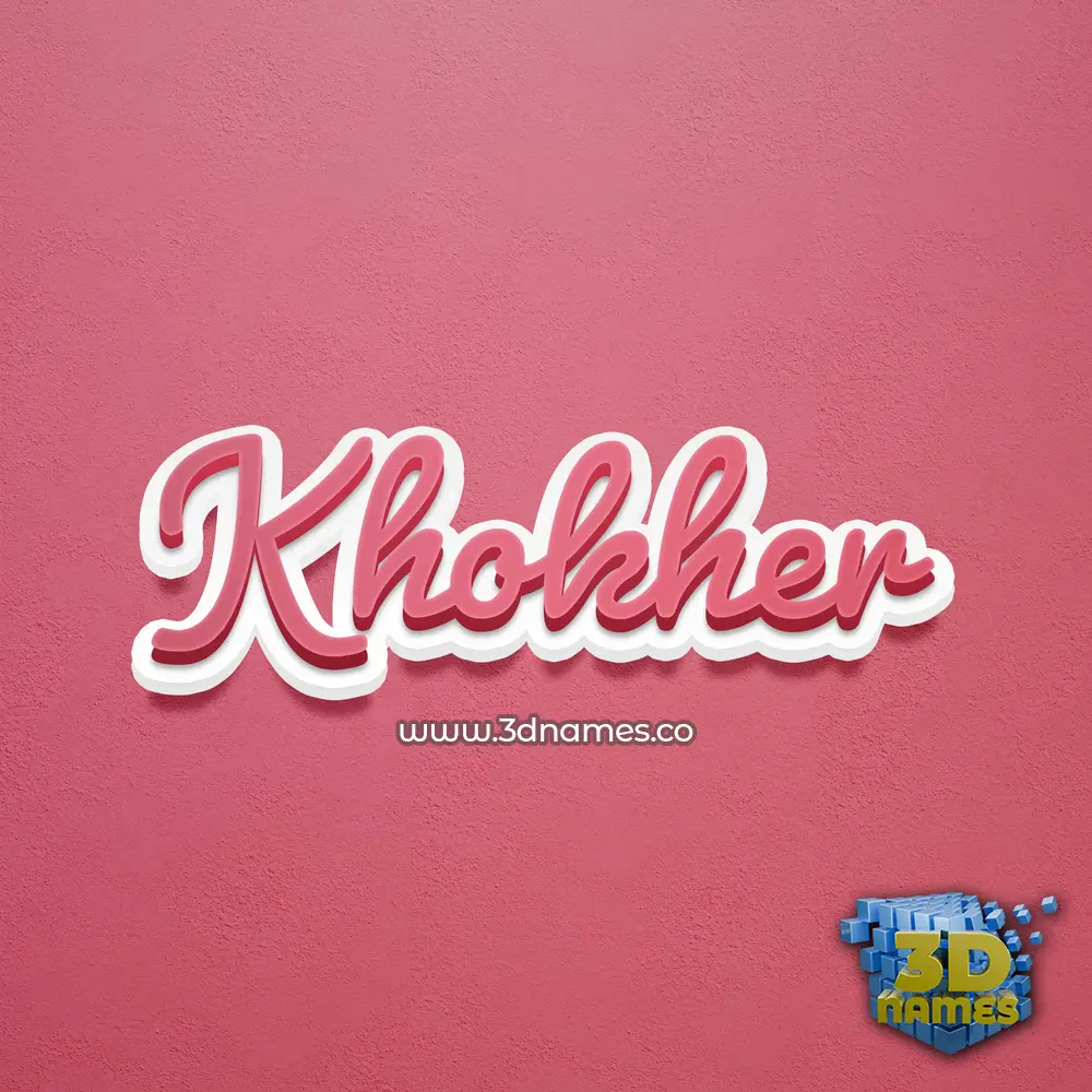 khokher in Red Scribble style - 3D name wallpaper