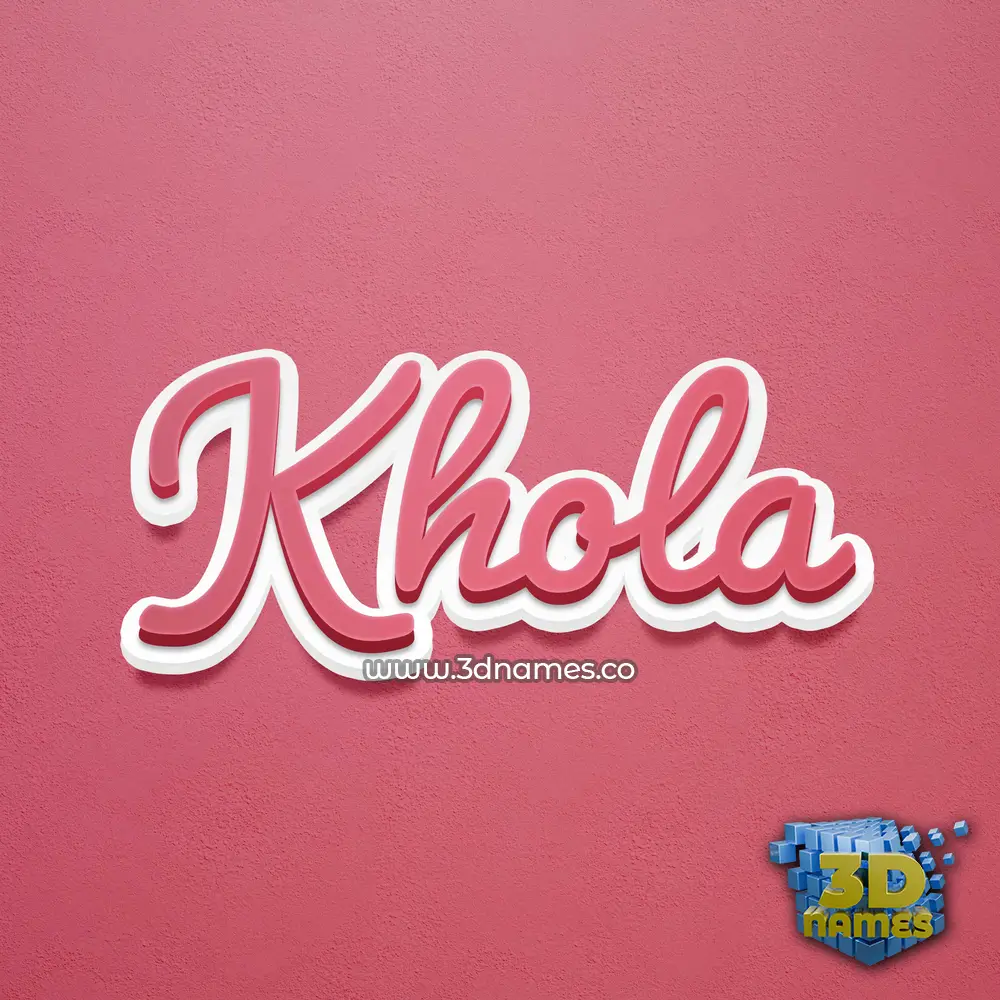 khola in Red Scribble style - 3D name wallpaper