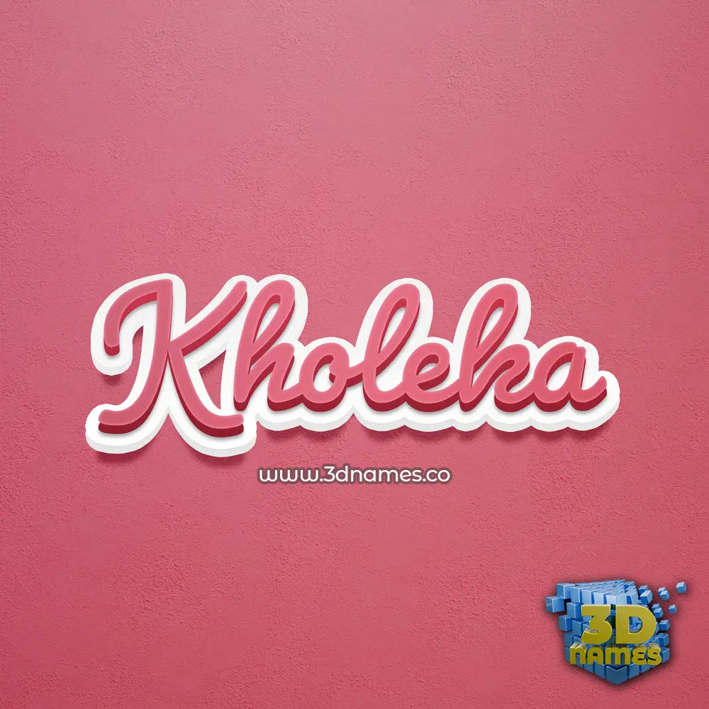 kholeka in Red Scribble style - 3D name wallpaper