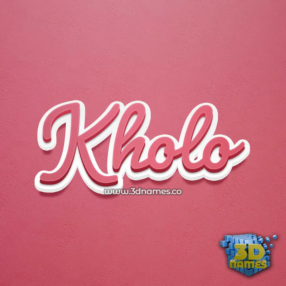 kholo in Red Scribble style - 3D name wallpaper