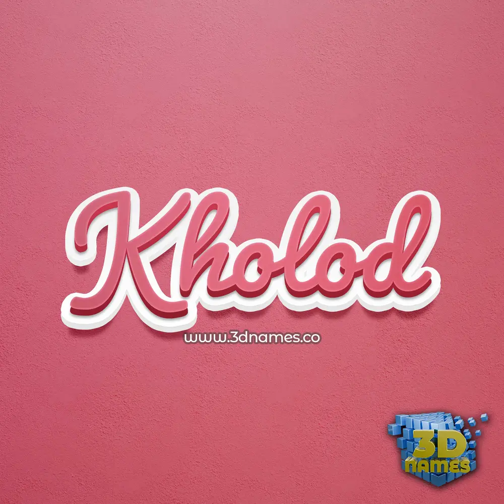 kholod in Red Scribble style - 3D name wallpaper