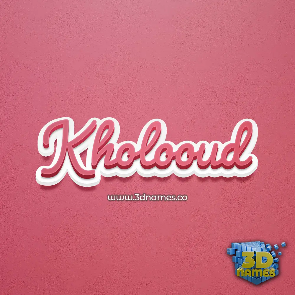 kholooud in Red Scribble style - 3D name wallpaper