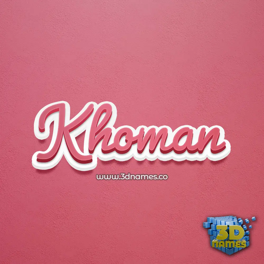 khoman in Red Scribble style - 3D name wallpaper