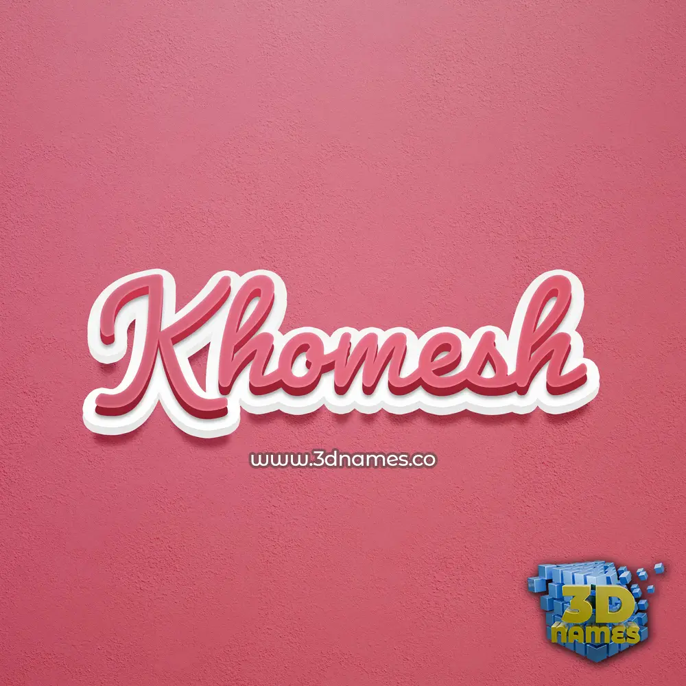 khomesh in Red Scribble style - 3D name wallpaper
