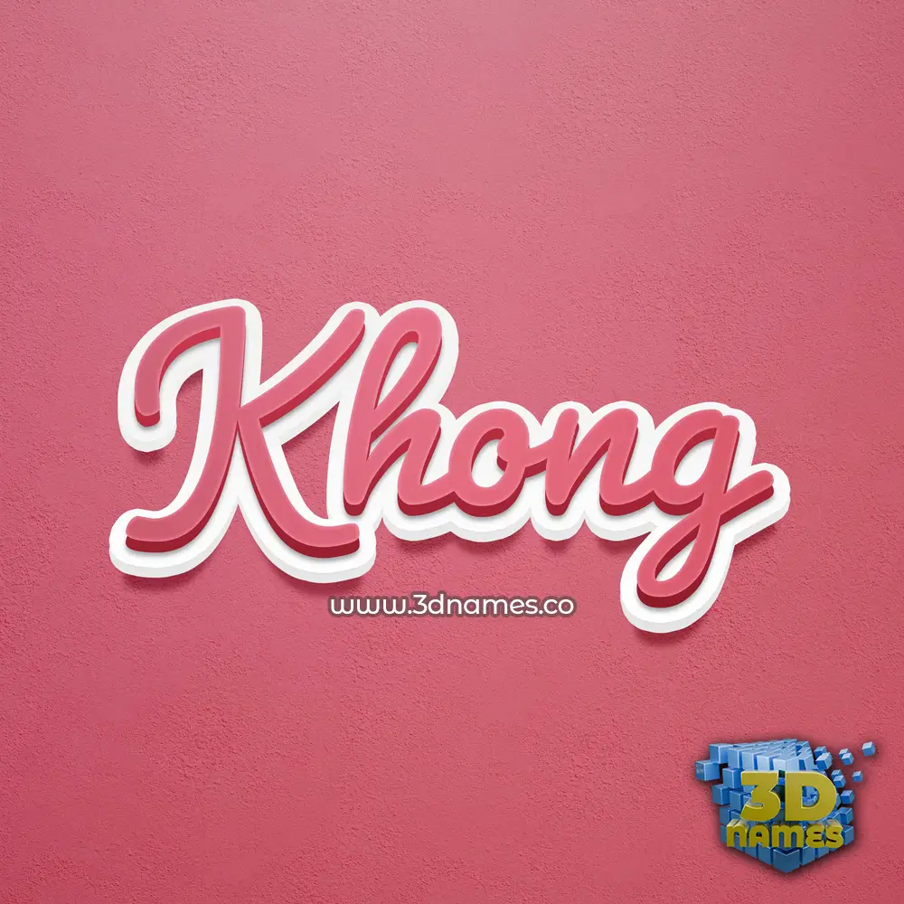 khong in Red Scribble style - 3D name wallpaper
