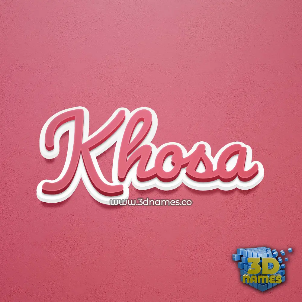 khosa in Red Scribble style - 3D name wallpaper