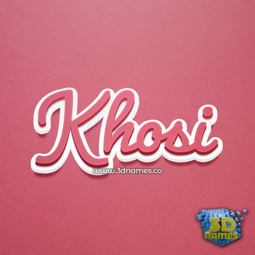 khosi in Red Scribble style - 3D name wallpaper