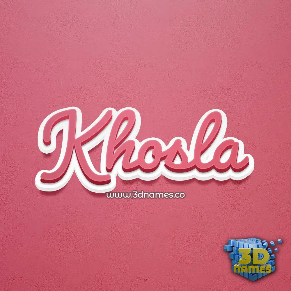 khosla in Red Scribble style - 3D name wallpaper
