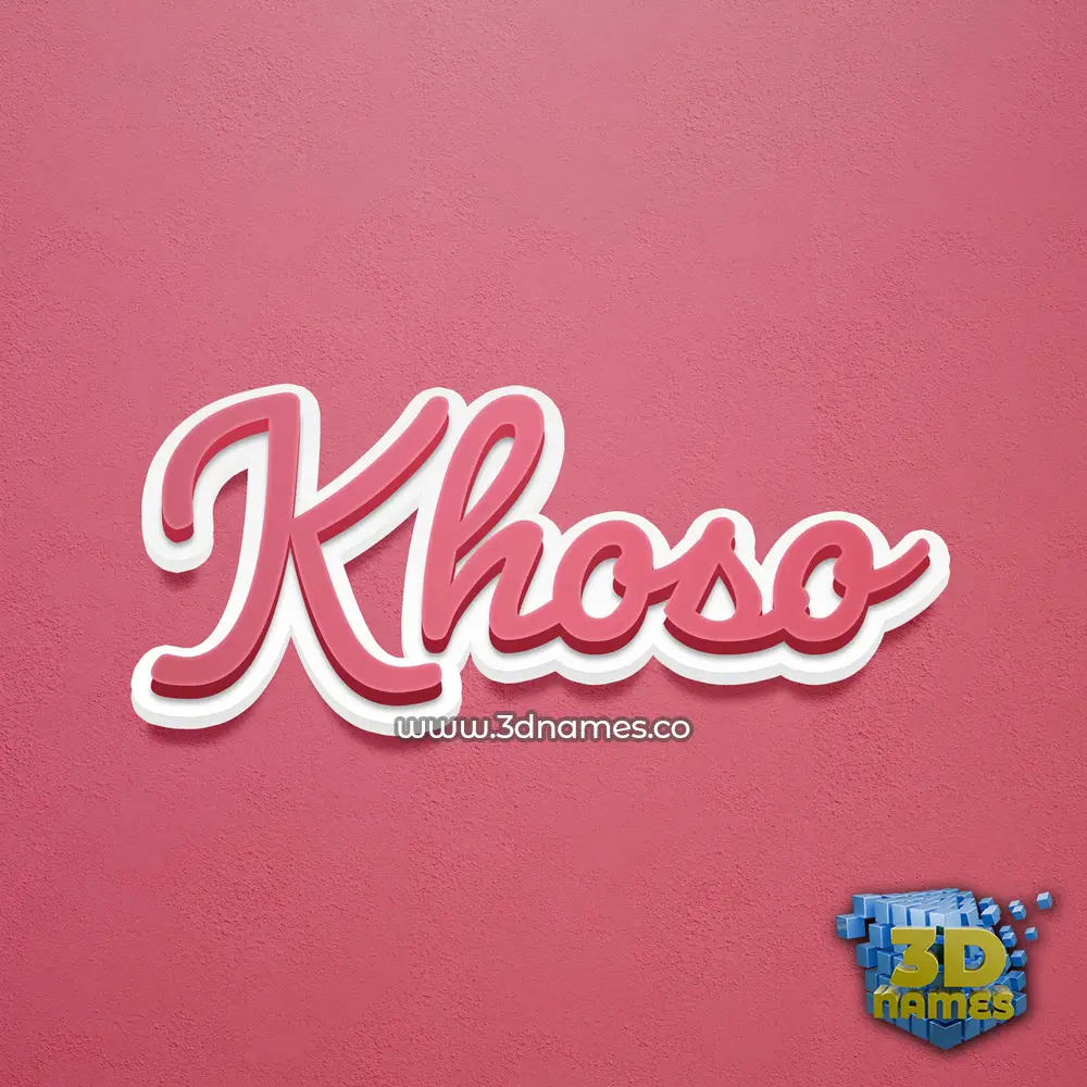 khoso in Red Scribble style - 3D name wallpaper
