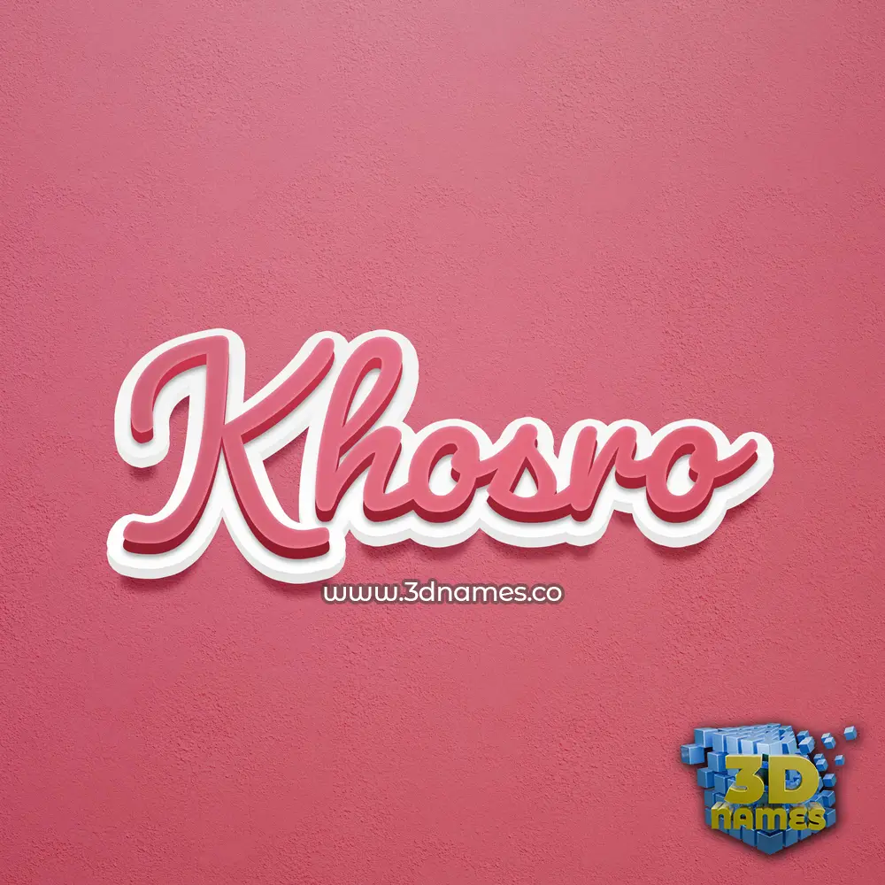 khosro in Red Scribble style - 3D name wallpaper
