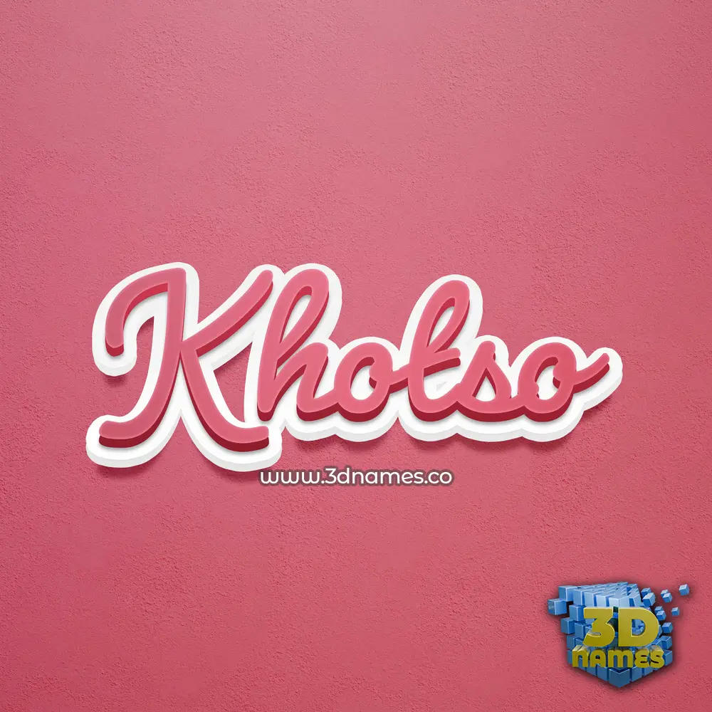 khotso in Red Scribble style - 3D name wallpaper