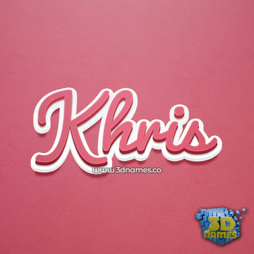 khris in Red Scribble style - 3D name wallpaper