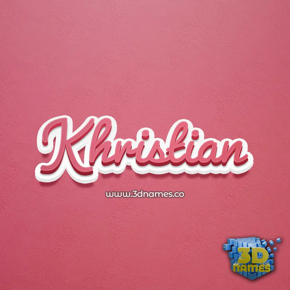 khristian in Red Scribble style - 3D name wallpaper