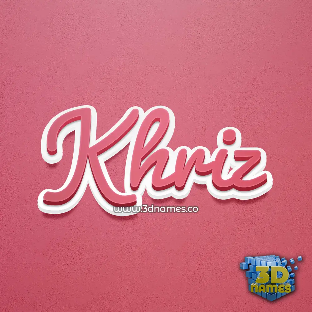 khriz in Red Scribble style - 3D name wallpaper