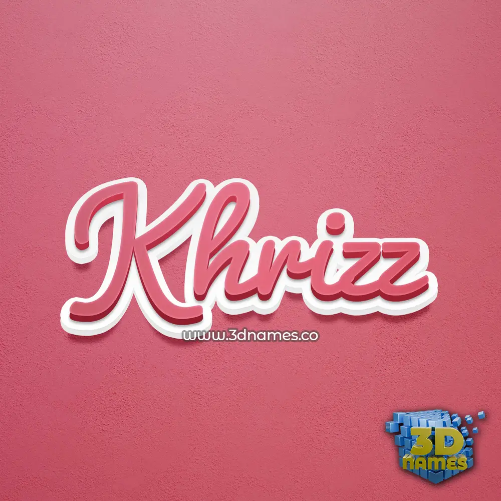 khrizz in Red Scribble style - 3D name wallpaper