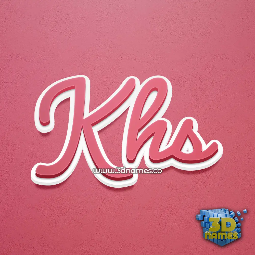 khs in Red Scribble style - 3D name wallpaper