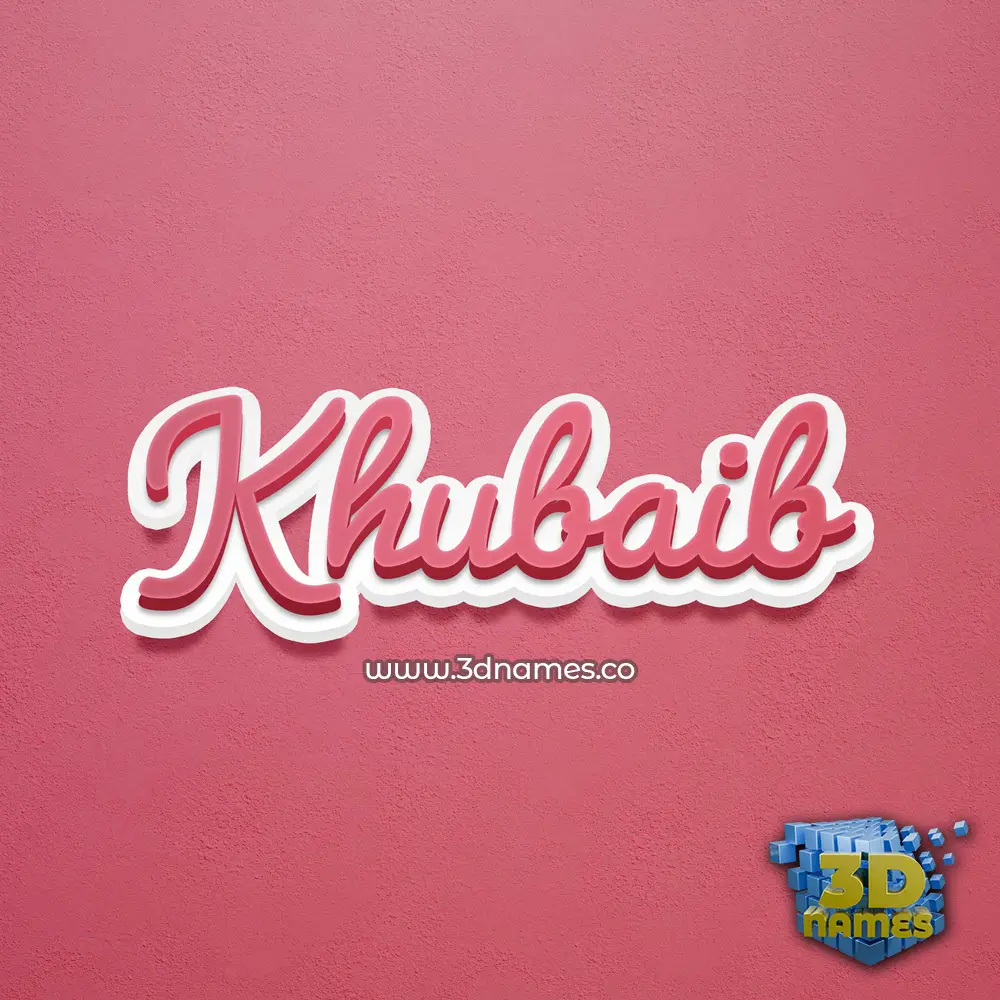 khubaib in Red Scribble style - 3D name wallpaper