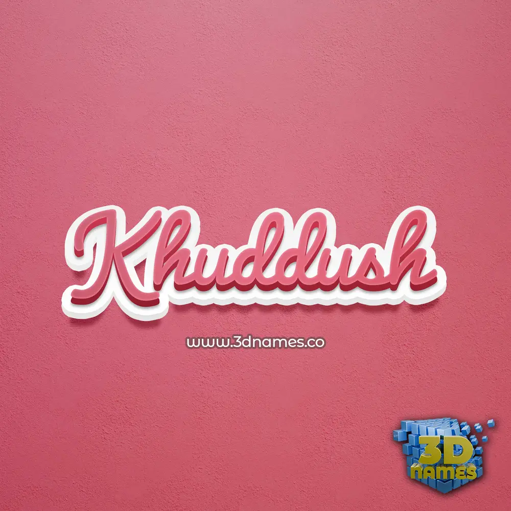 khuddush in Red Scribble style - 3D name wallpaper