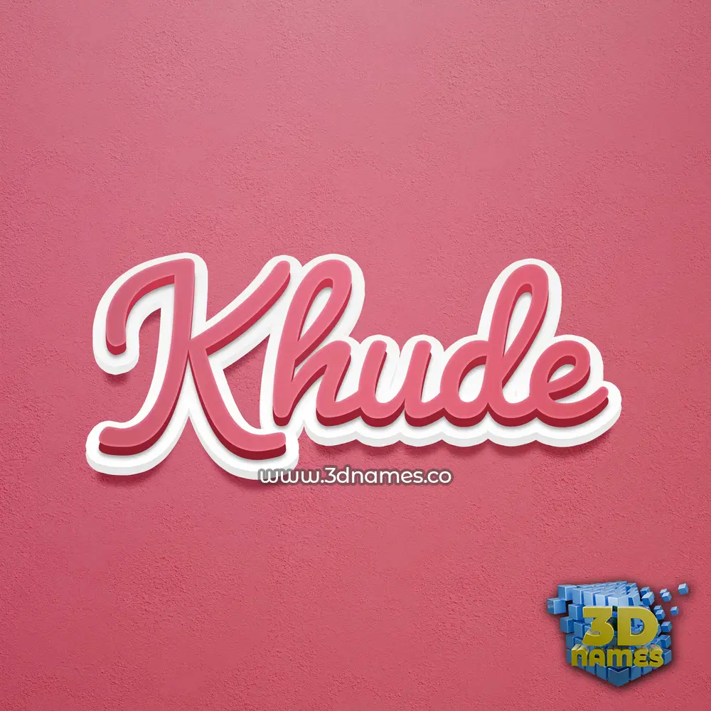 khude in Red Scribble style - 3D name wallpaper