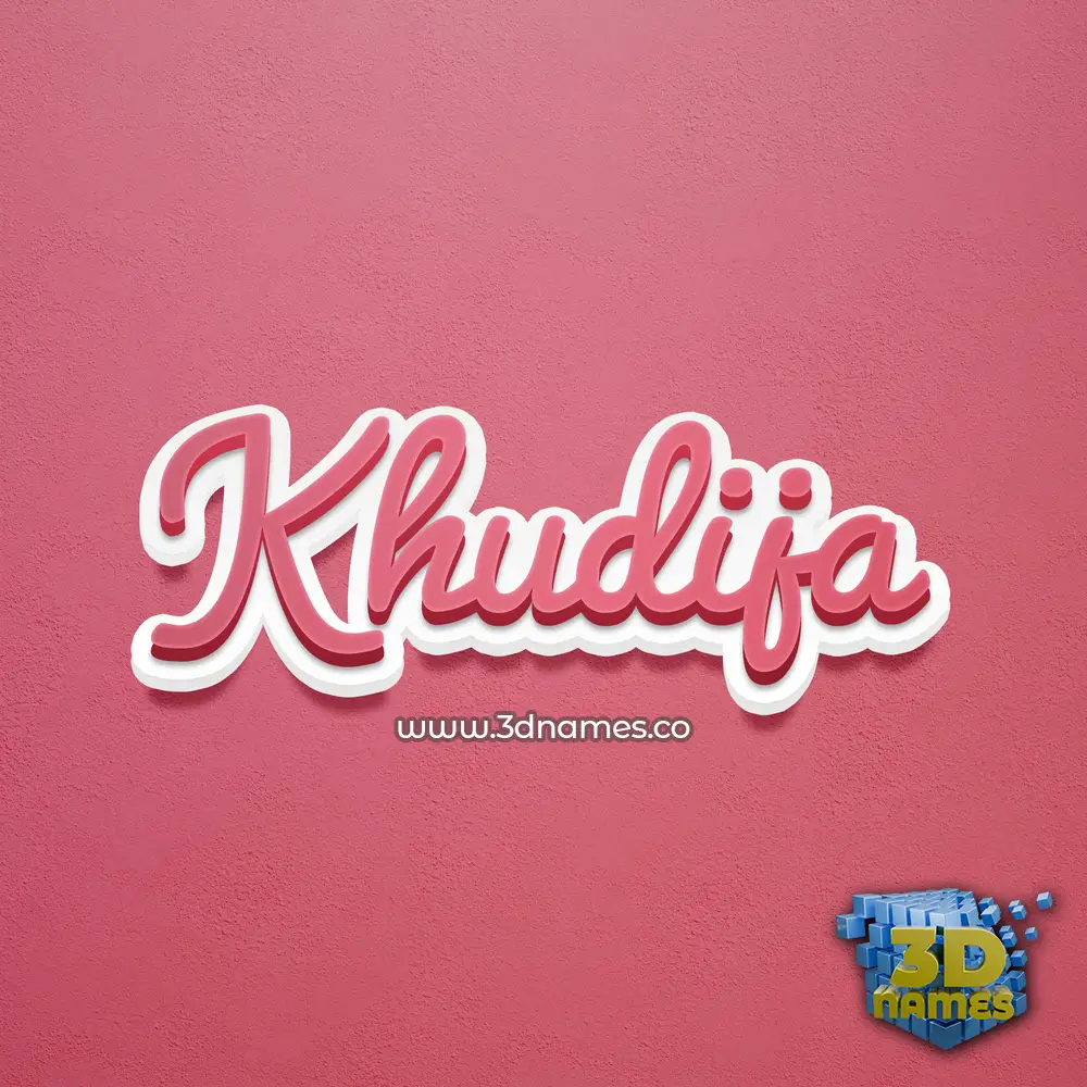 khudija in Red Scribble style - 3D name wallpaper