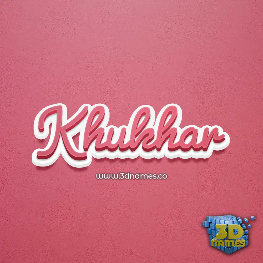 khukhar in Red Scribble style - 3D name wallpaper