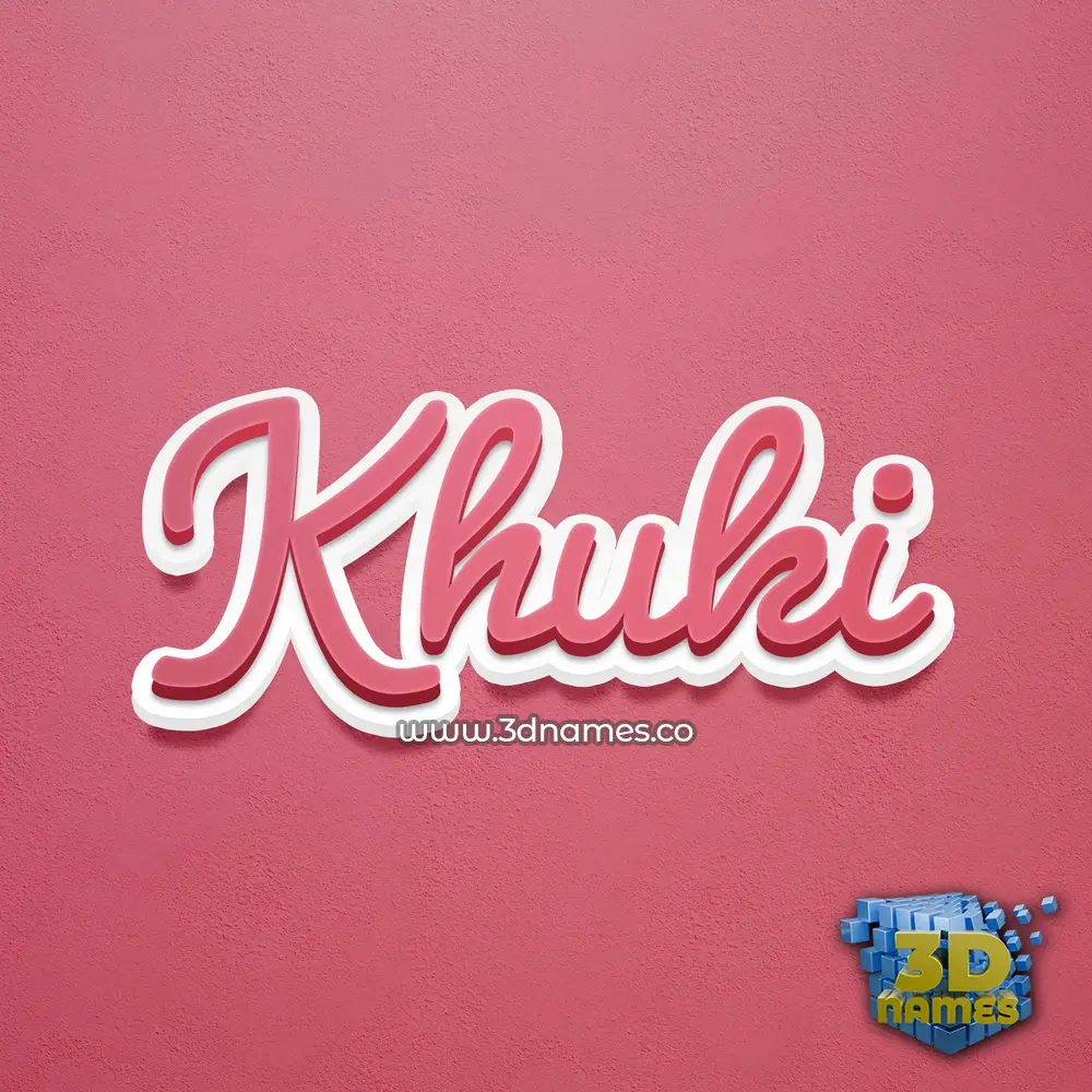 khuki in Red Scribble style - 3D name wallpaper