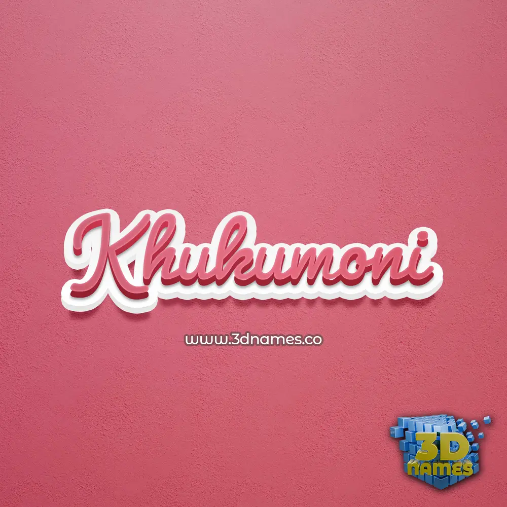 khukumoni in Red Scribble style - 3D name wallpaper