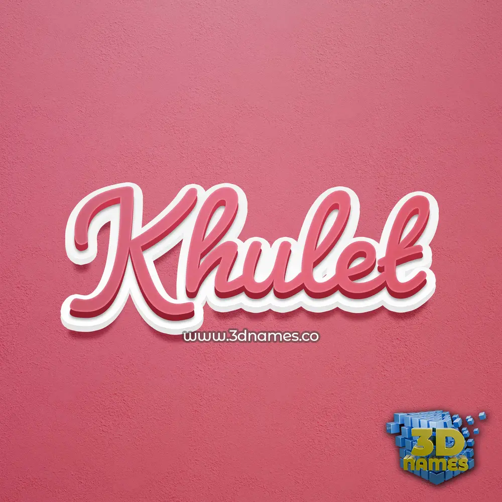 khulet in Red Scribble style - 3D name wallpaper