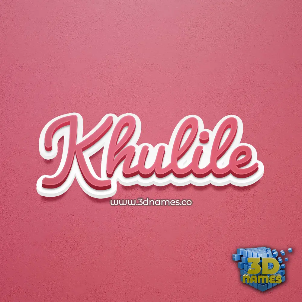 khulile in Red Scribble style - 3D name wallpaper