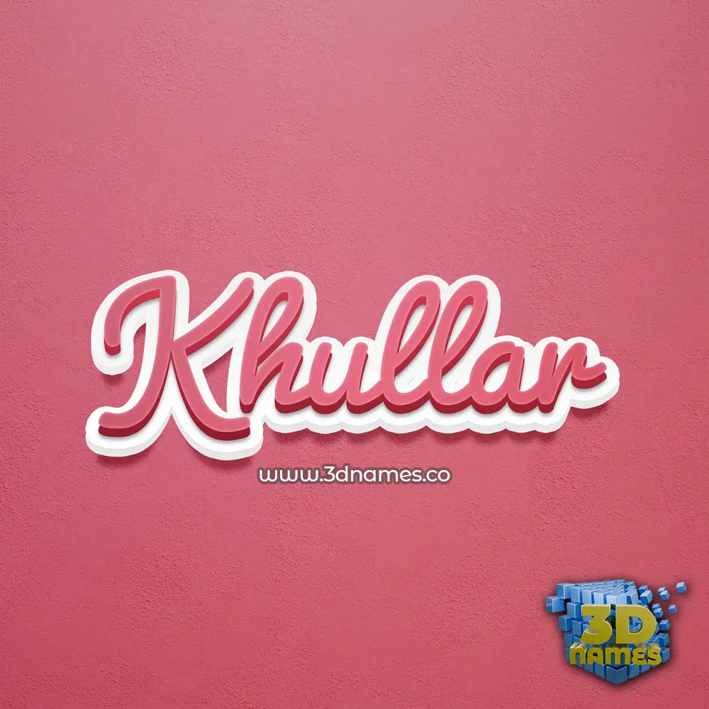 khullar in Red Scribble style - 3D name wallpaper