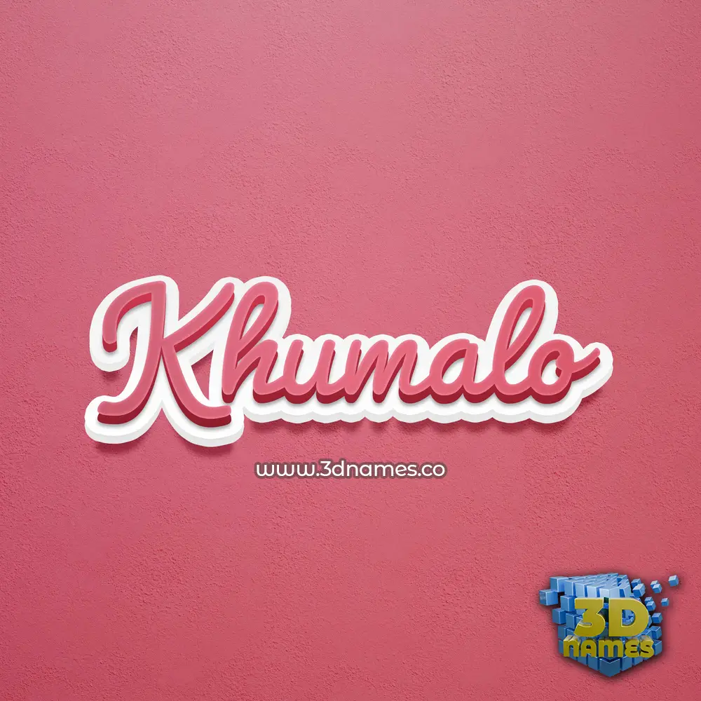 khumalo in Red Scribble style - 3D name wallpaper
