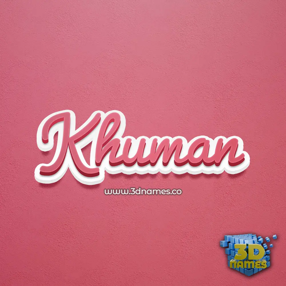 khuman in Red Scribble style - 3D name wallpaper
