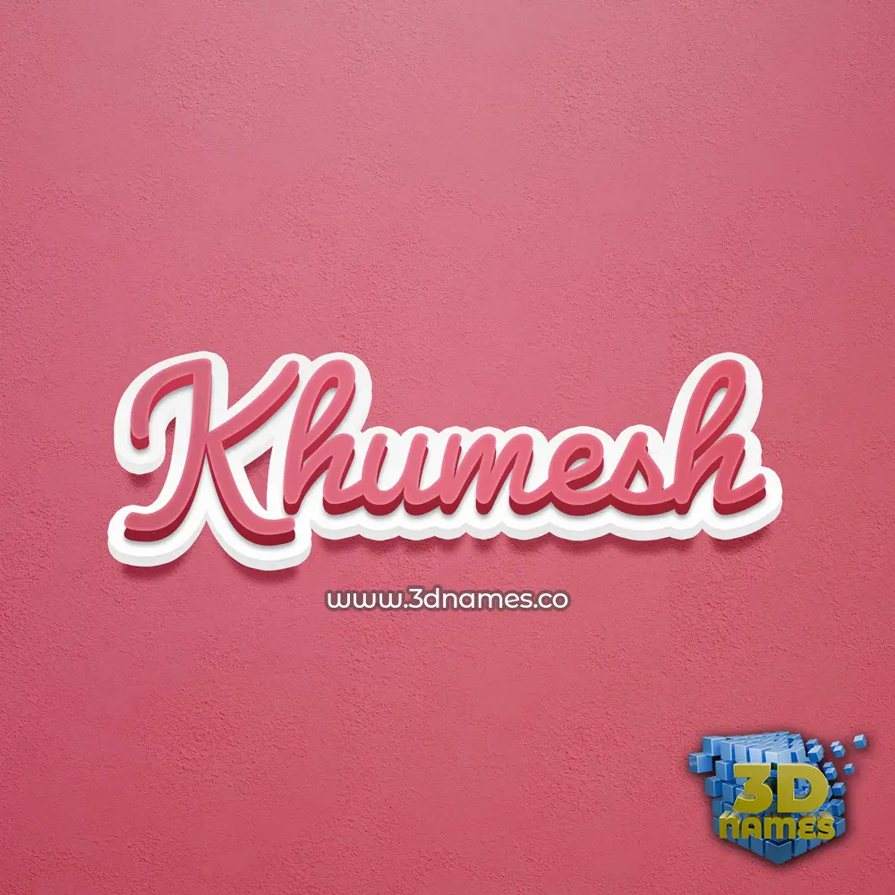 khumesh in Red Scribble style - 3D name wallpaper