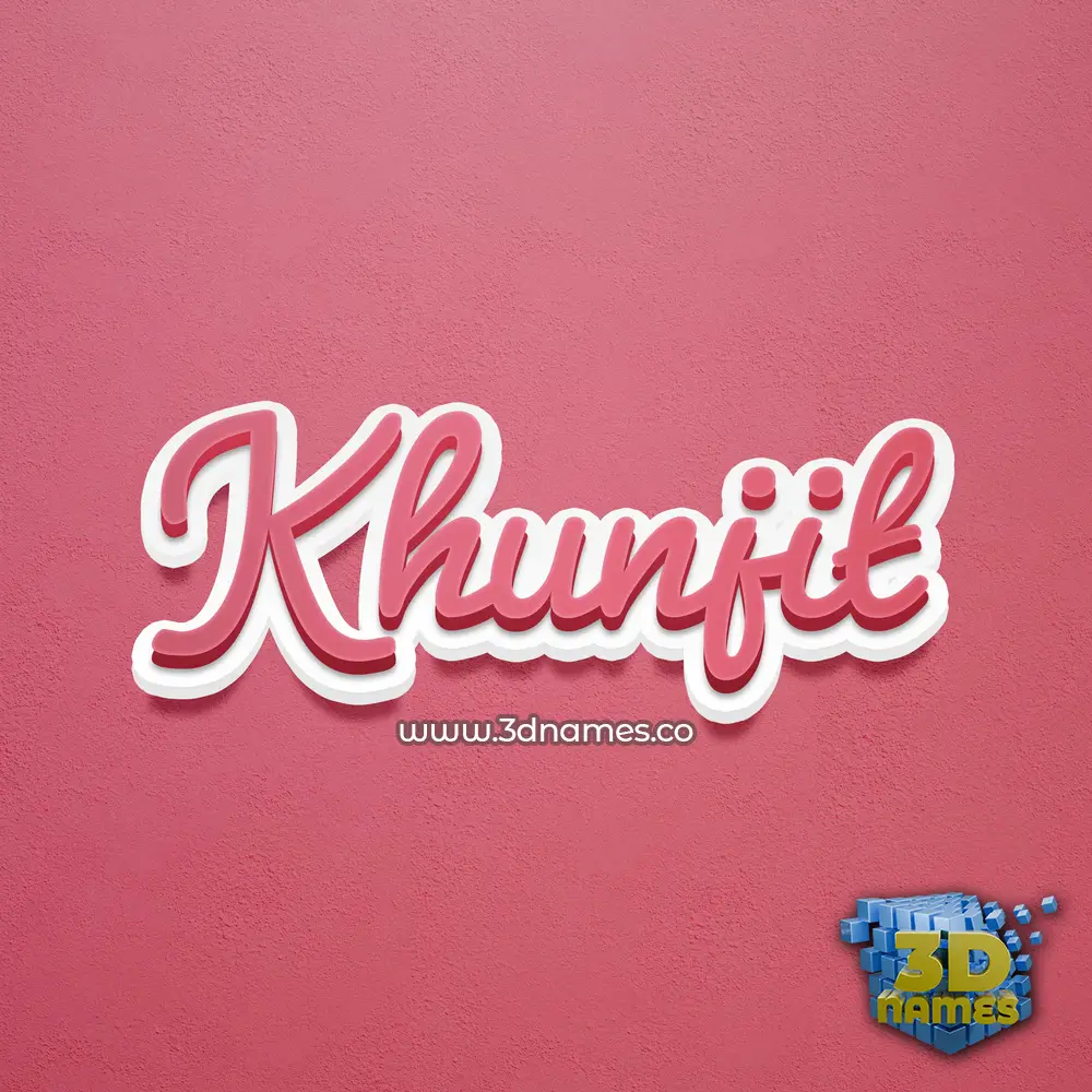 khunjit in Red Scribble style - 3D name wallpaper
