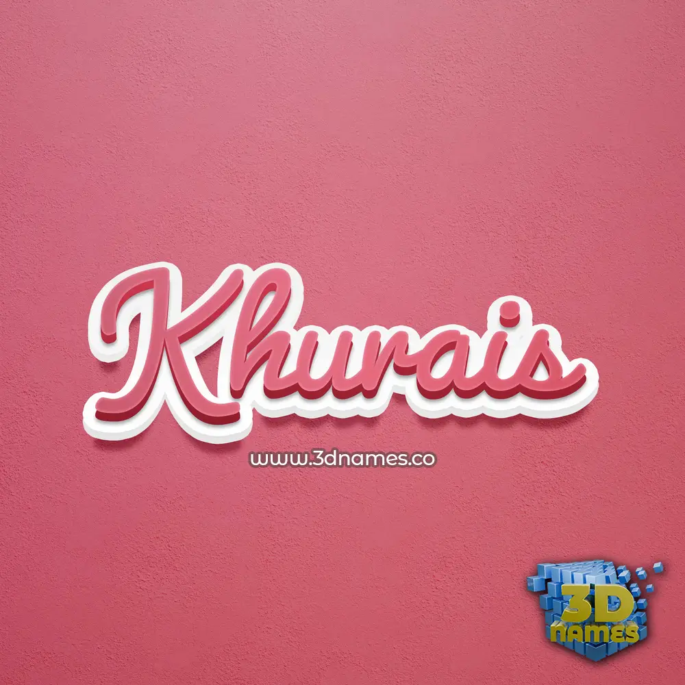 khurais in Red Scribble style - 3D name wallpaper