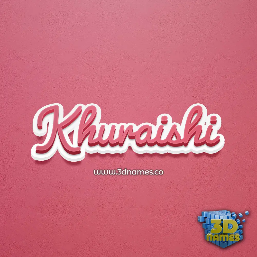 khuraishi in Red Scribble style - 3D name wallpaper