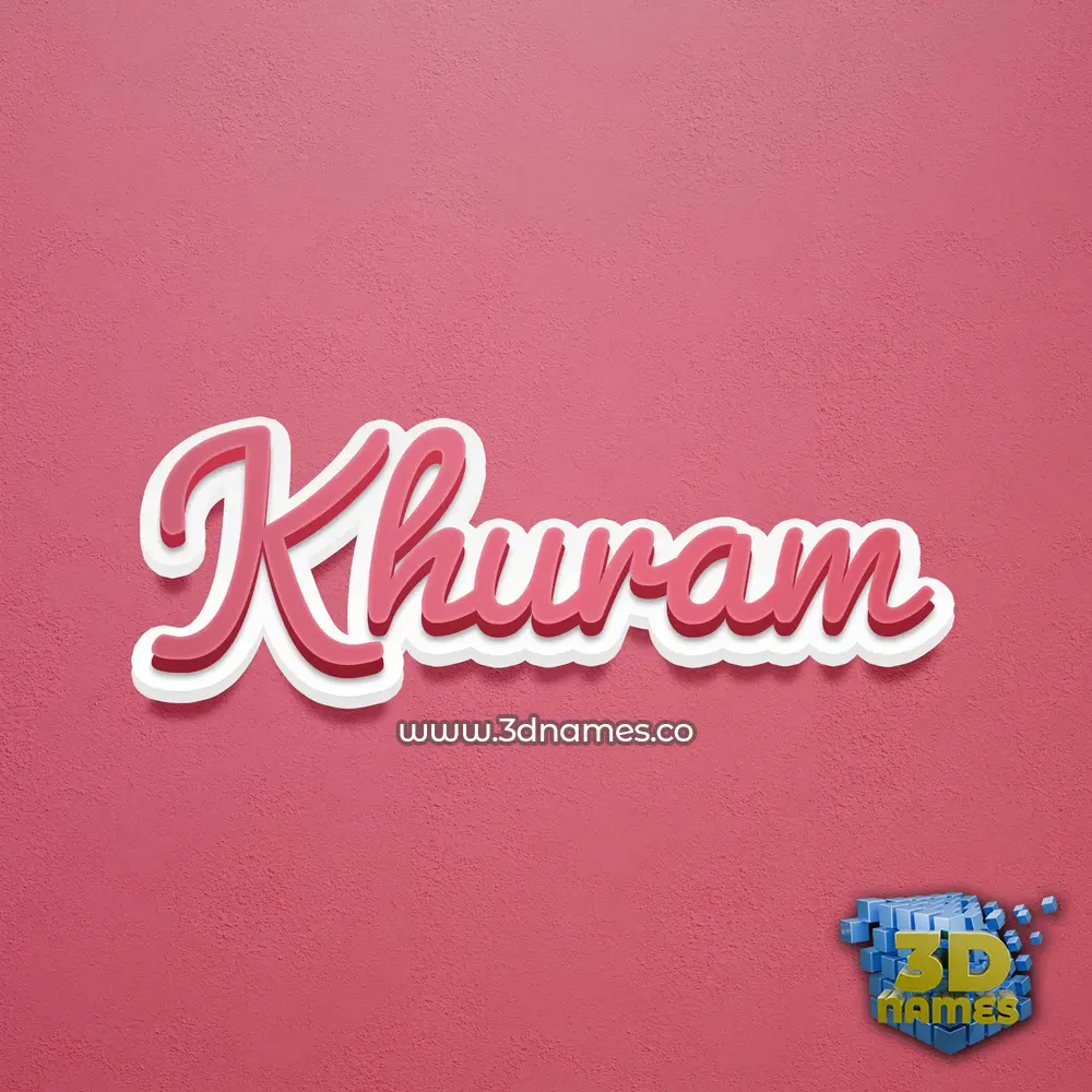 khuram in Red Scribble style - 3D name wallpaper