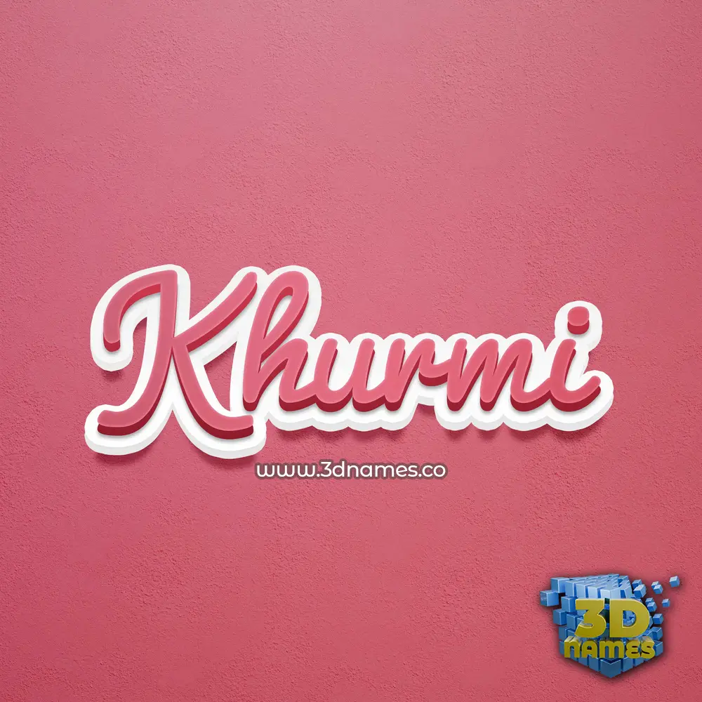 khurmi in Red Scribble style - 3D name wallpaper