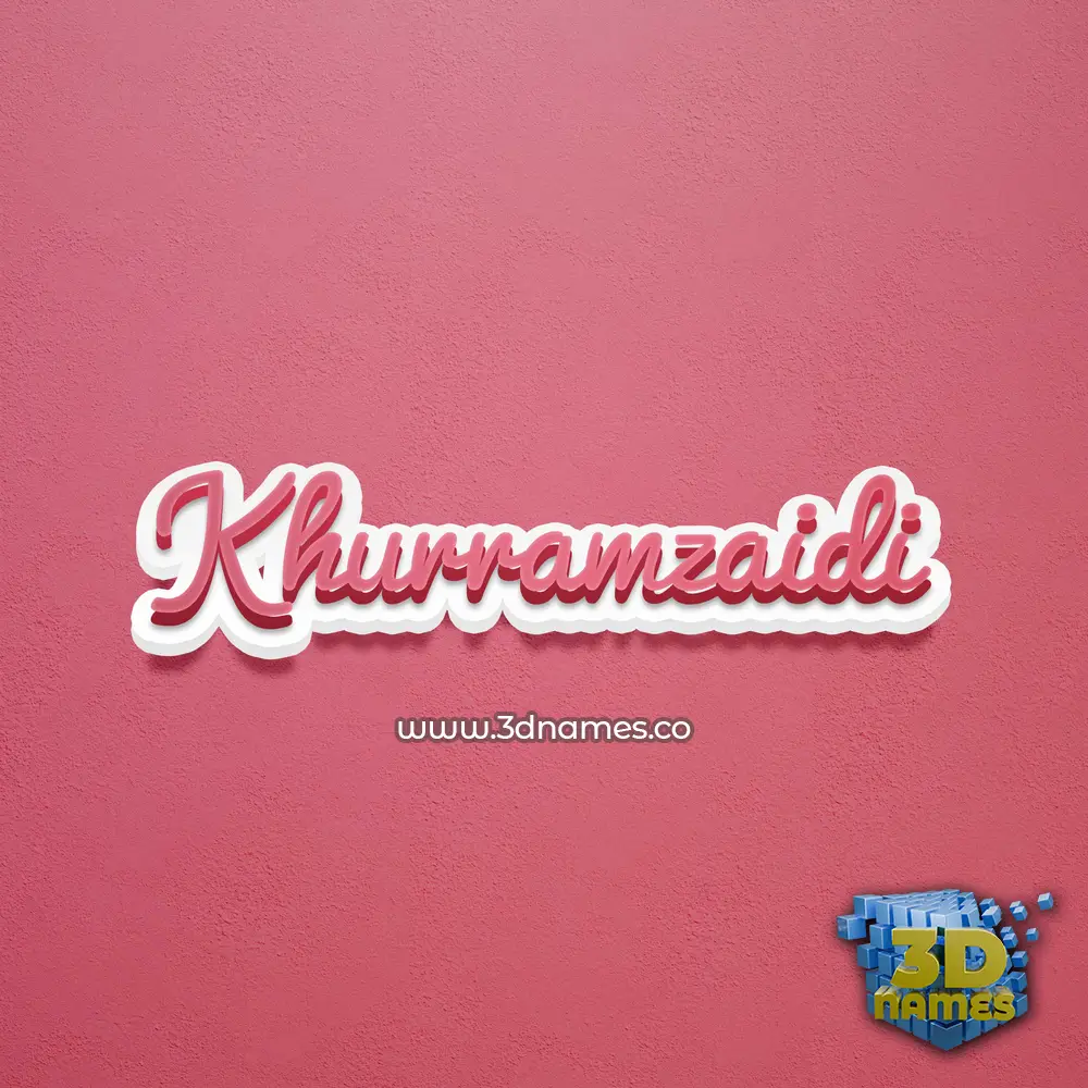 khurramzaidi in Red Scribble style - 3D name wallpaper