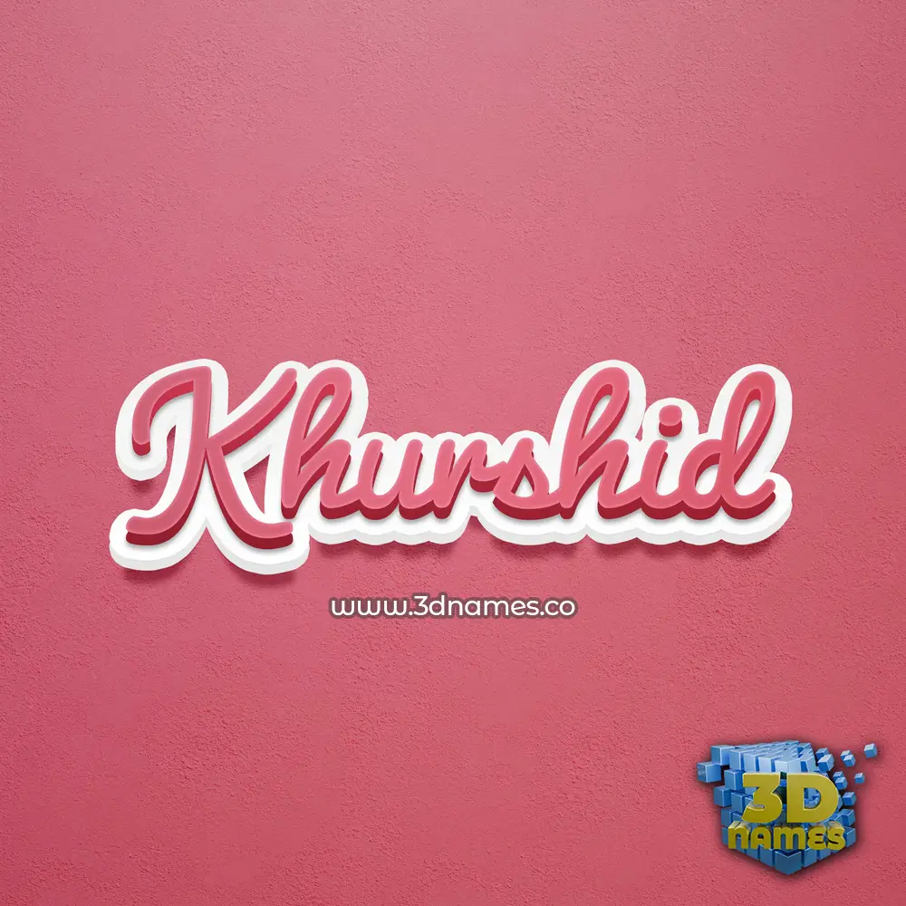 khurshid in Red Scribble style - 3D name wallpaper
