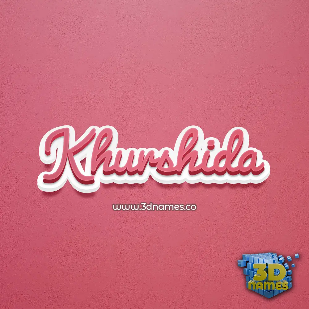 khurshida in Red Scribble style - 3D name wallpaper