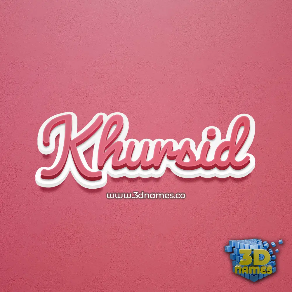 khursid in Red Scribble style - 3D name wallpaper