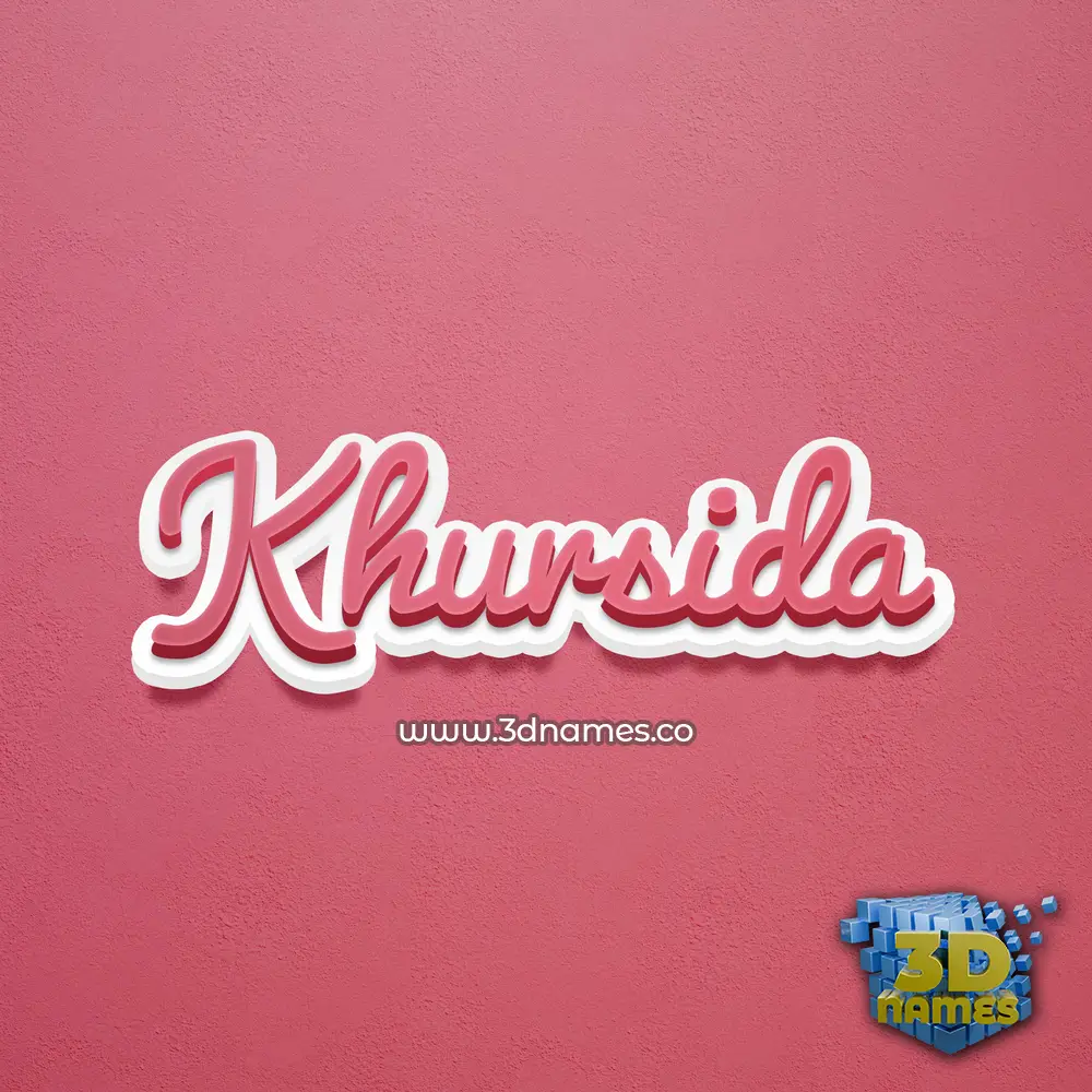 khursida in Red Scribble style - 3D name wallpaper