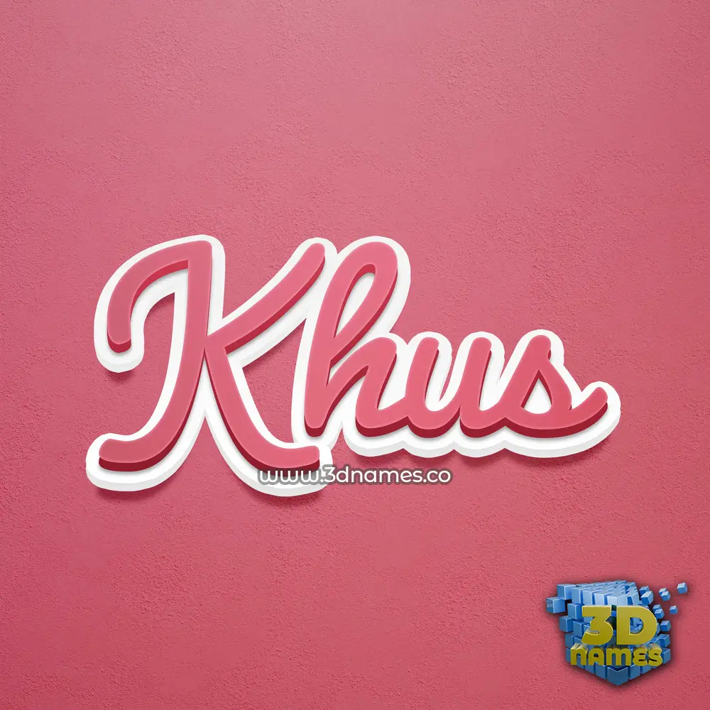 khus in Red Scribble style - 3D name wallpaper