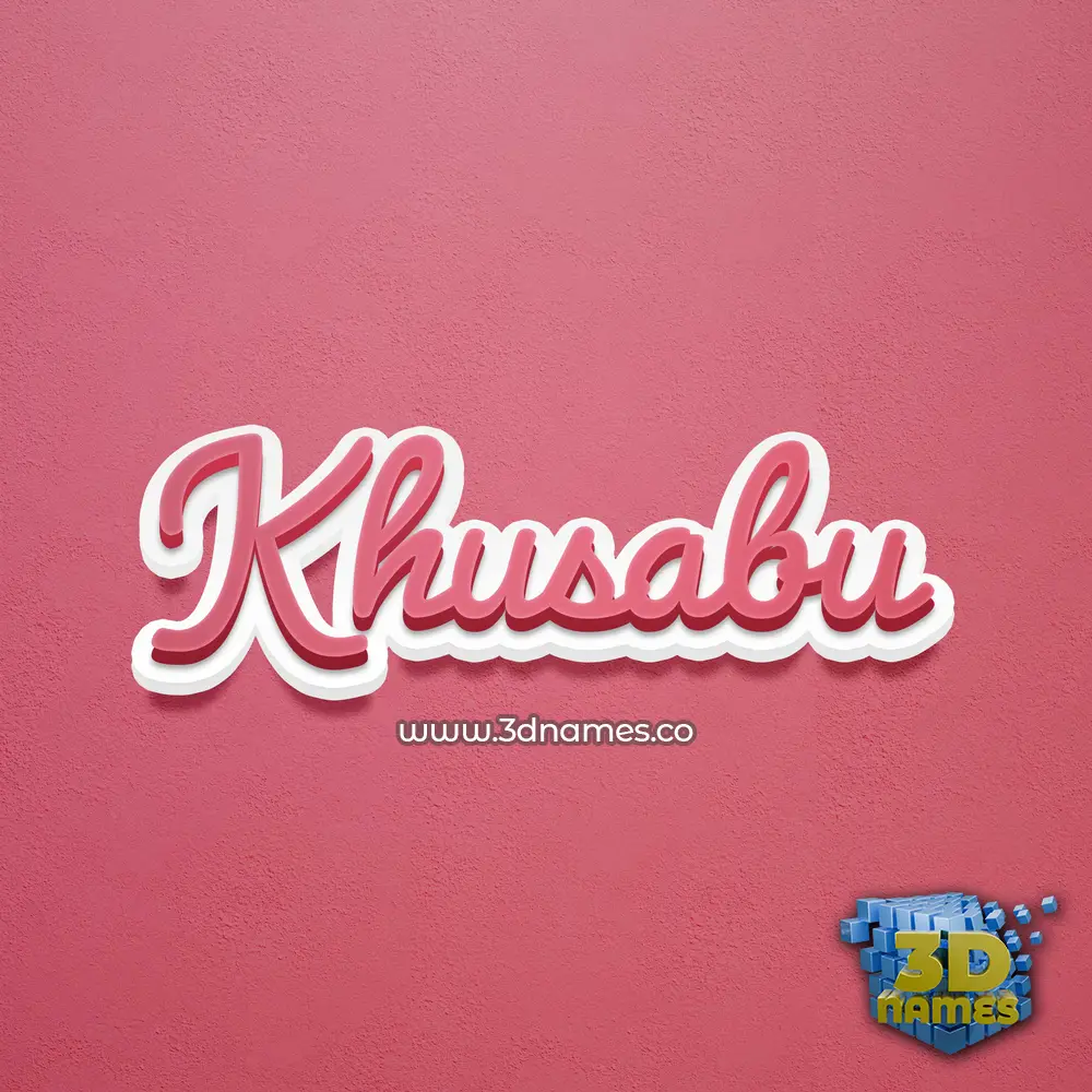 khusabu in Red Scribble style - 3D name wallpaper