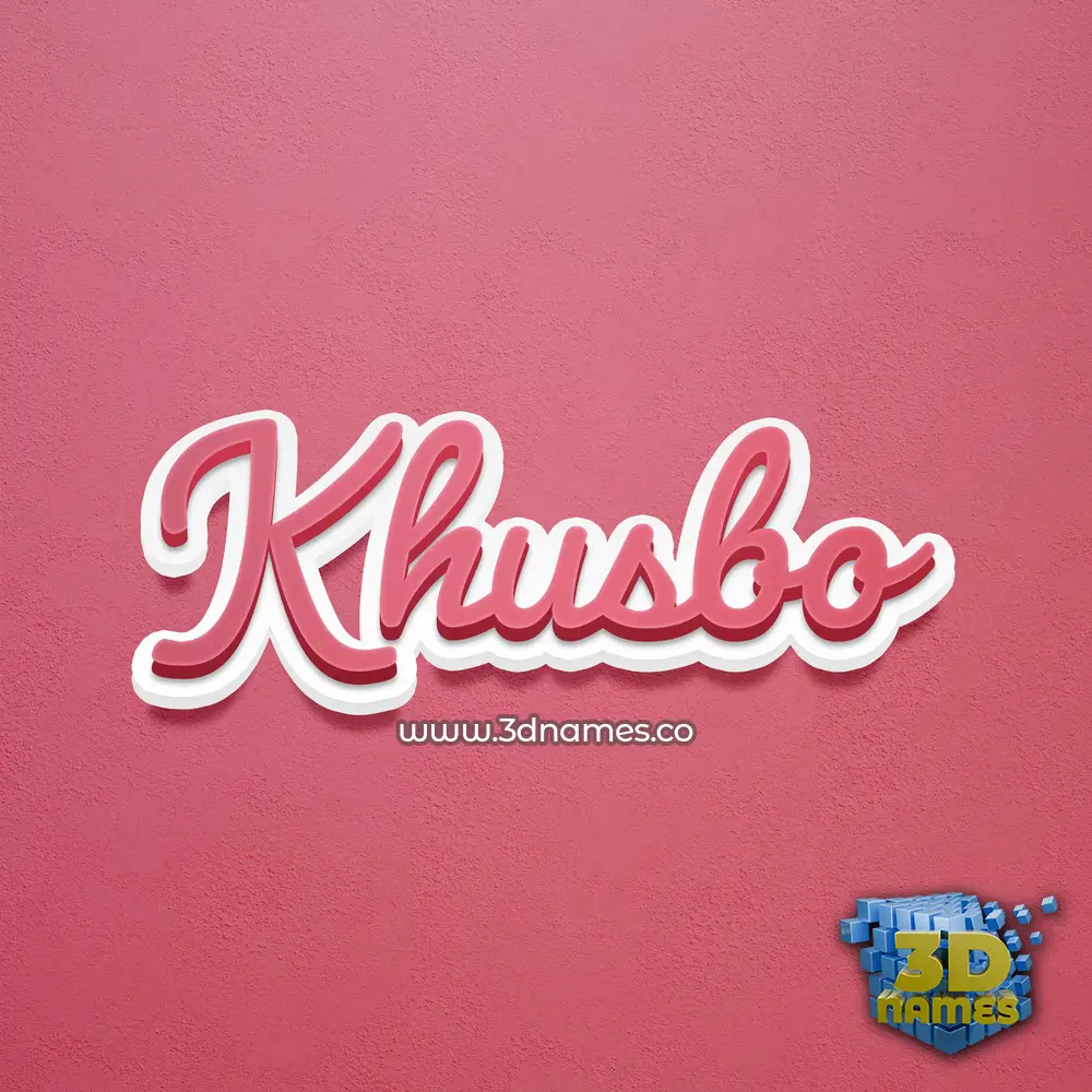 khusbo in Red Scribble style - 3D name wallpaper