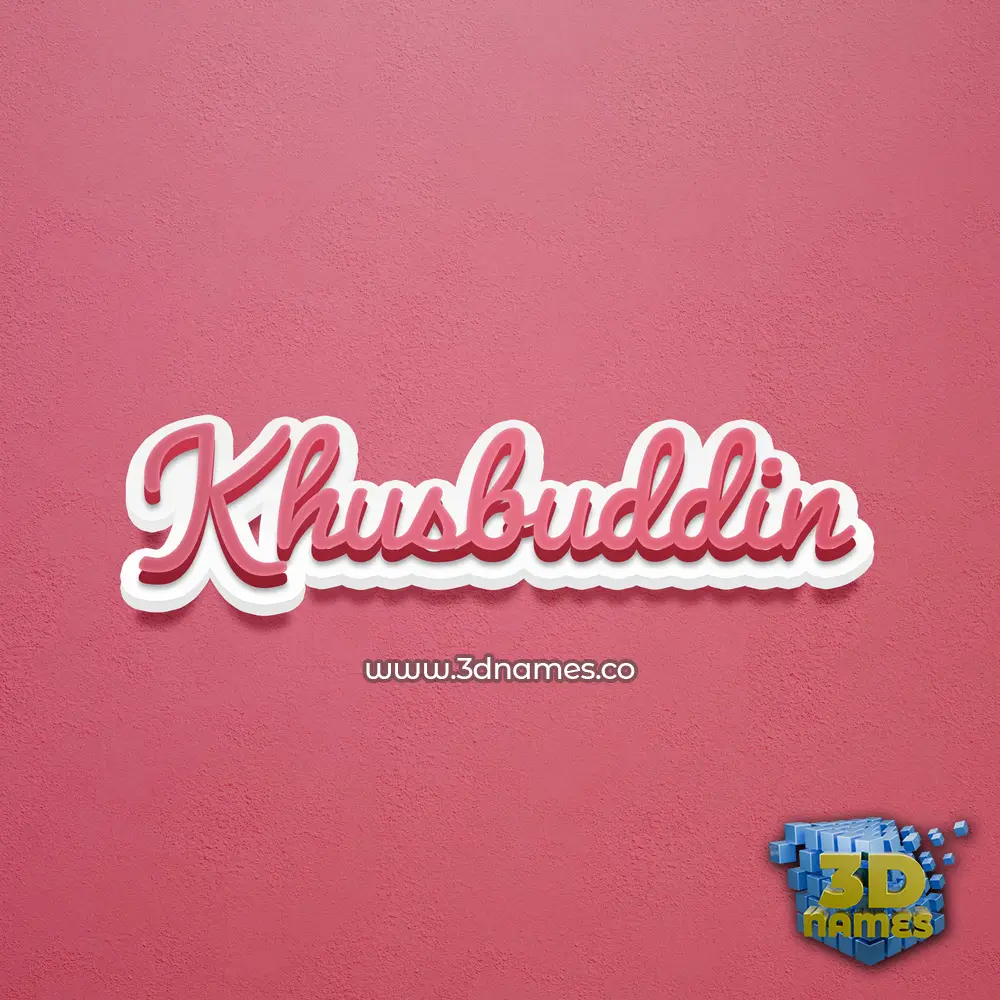 khusbuddin in Red Scribble style - 3D name wallpaper