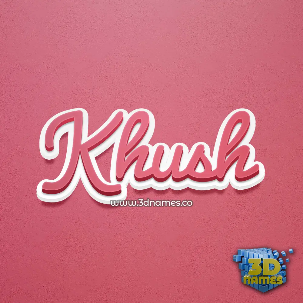 khush in Red Scribble style - 3D name wallpaper
