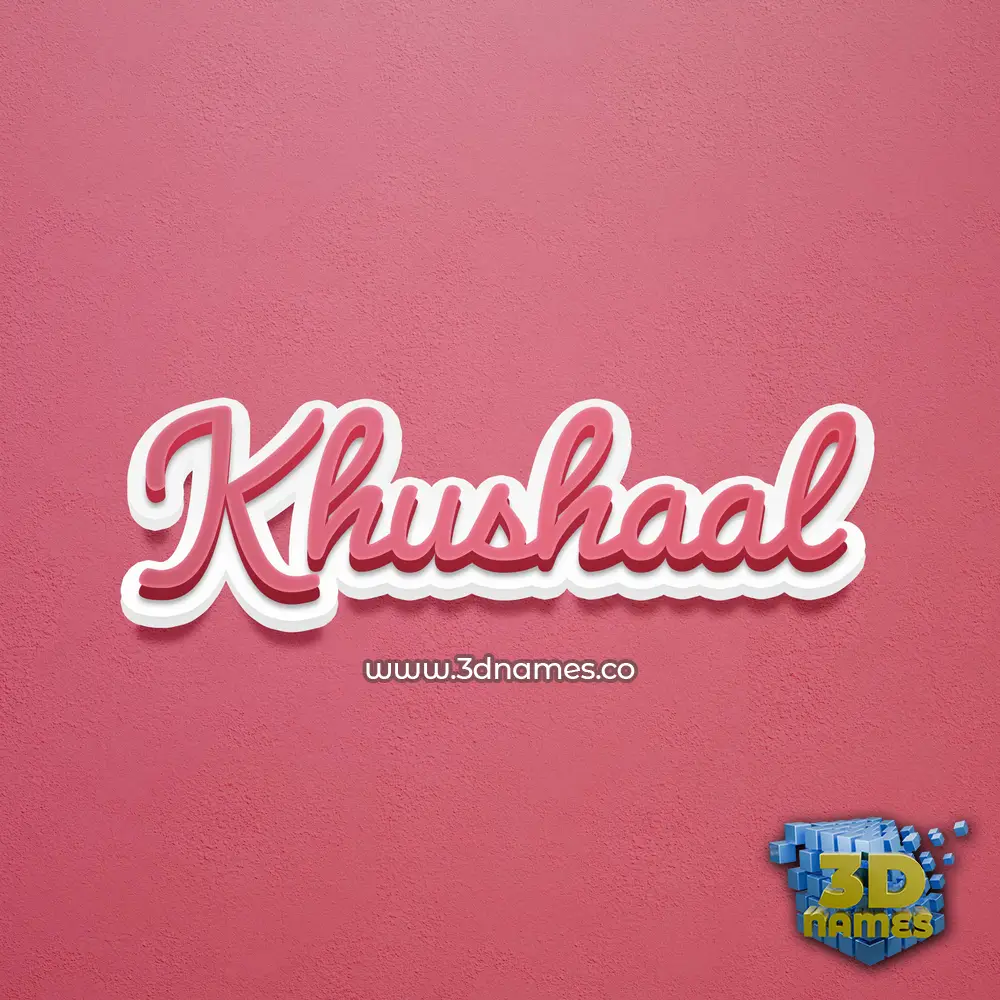 khushaal in Red Scribble style - 3D name wallpaper
