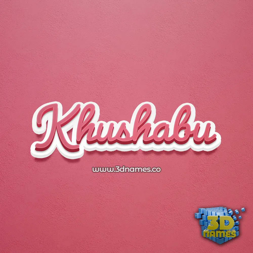 khushabu in Red Scribble style - 3D name wallpaper